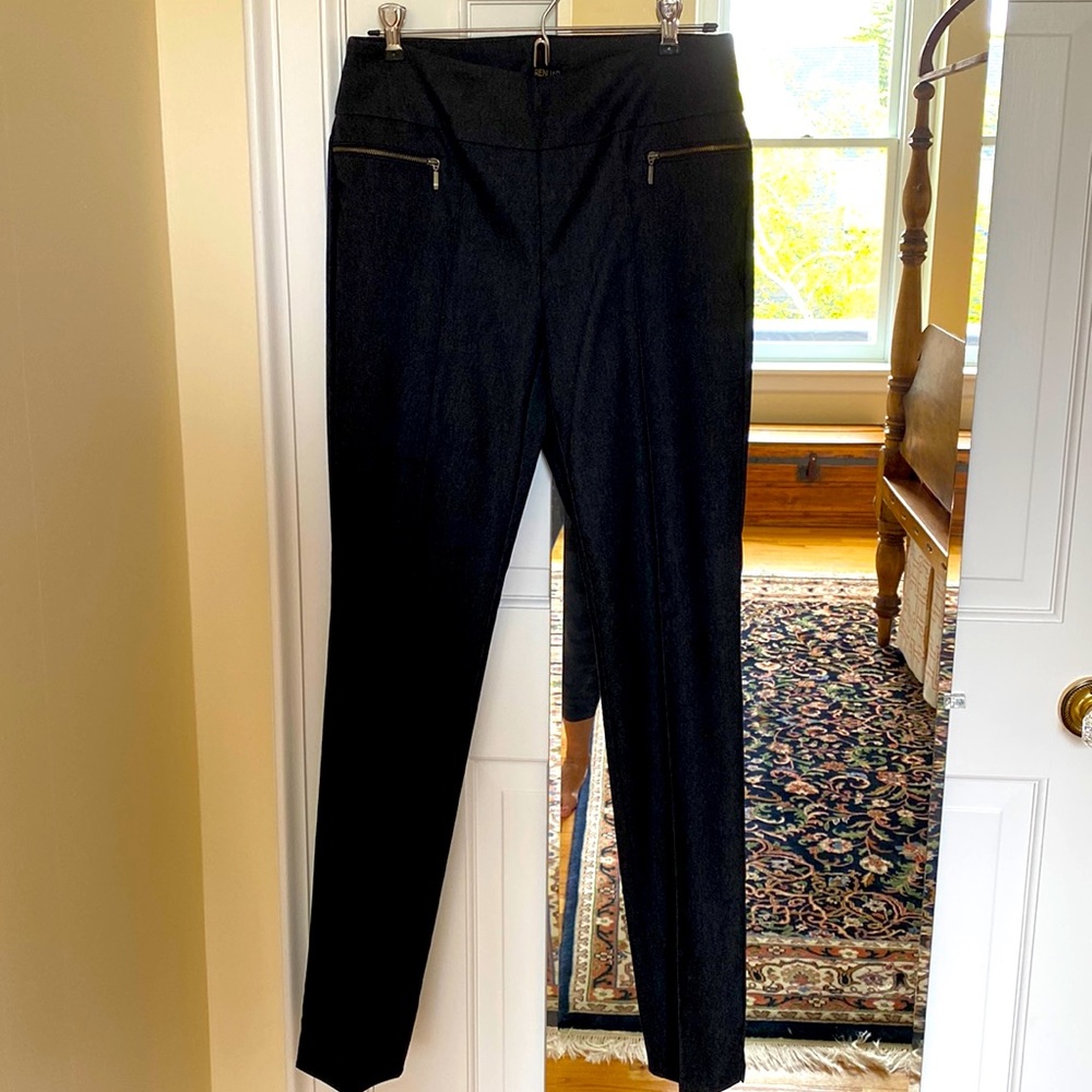 Charcoal slacks with front stitched seam down the front leg